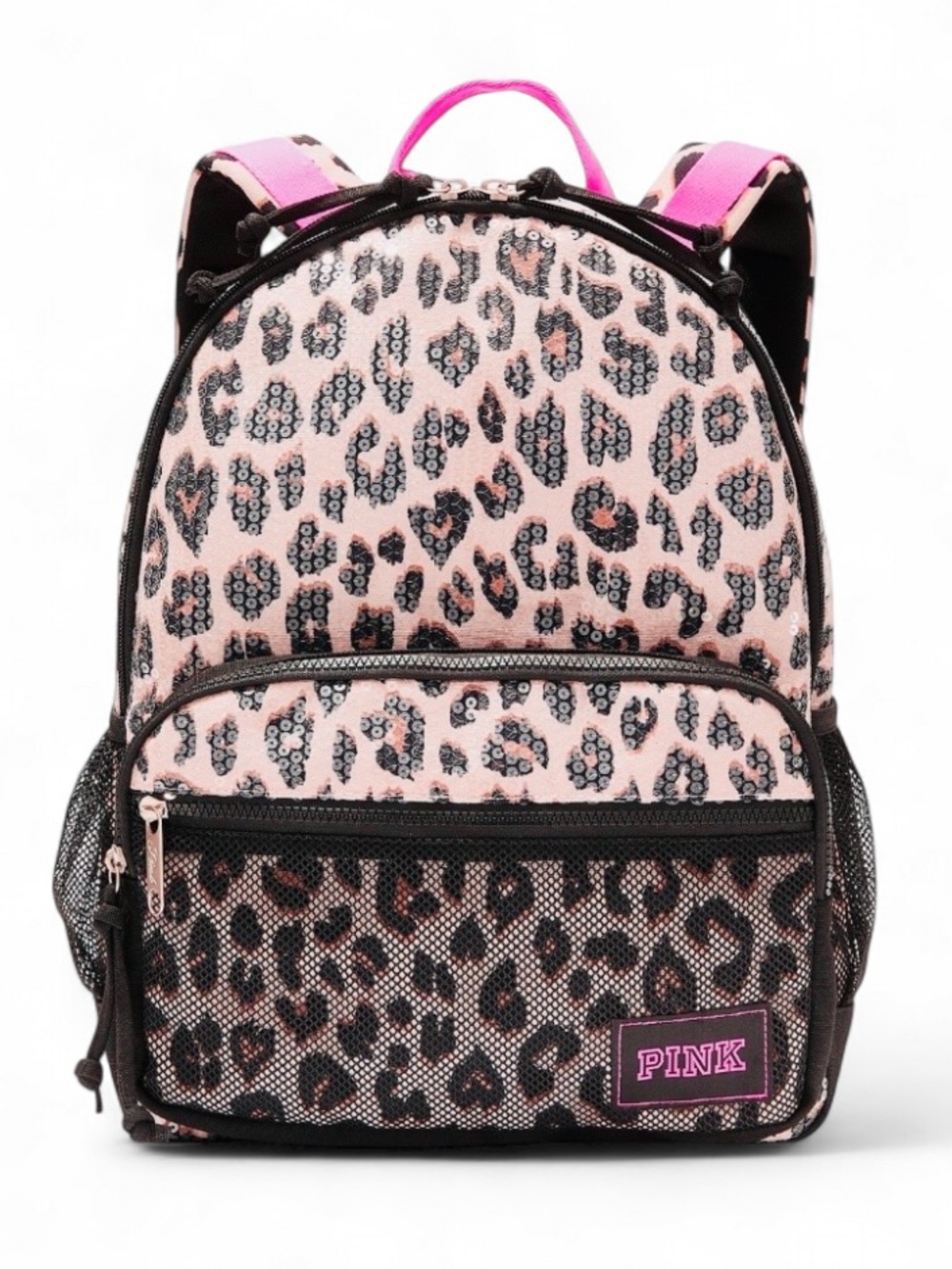 🆕🐆 PINK Leopard Sequin Backpack Victoria’s Secret Limited Edition NWT - Picture 3 of 17